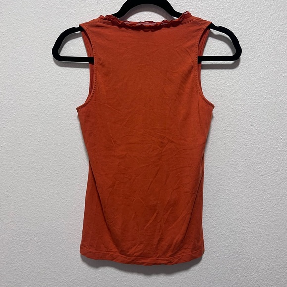 Banana Republic Orange Petite Ruffle Tank Top Size X Small - Picture 3 of 3
